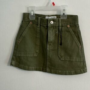 ZARA Girls Green Denim Skirt Size 8 NEW